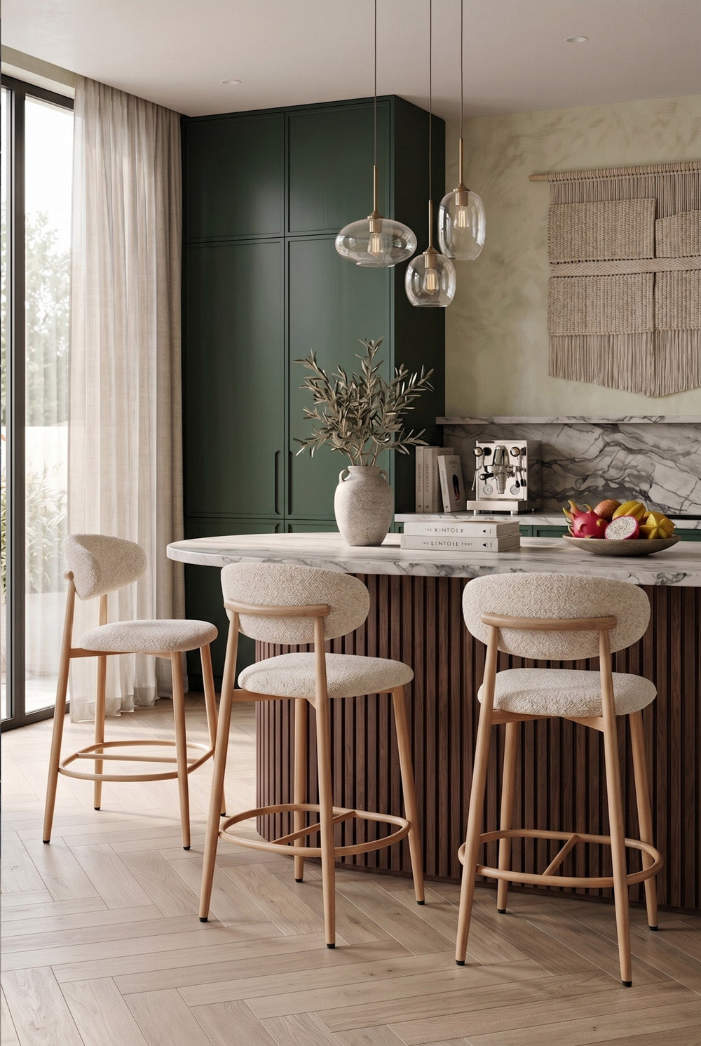 Nordex Barkruk - Beige - Beige metalen poten