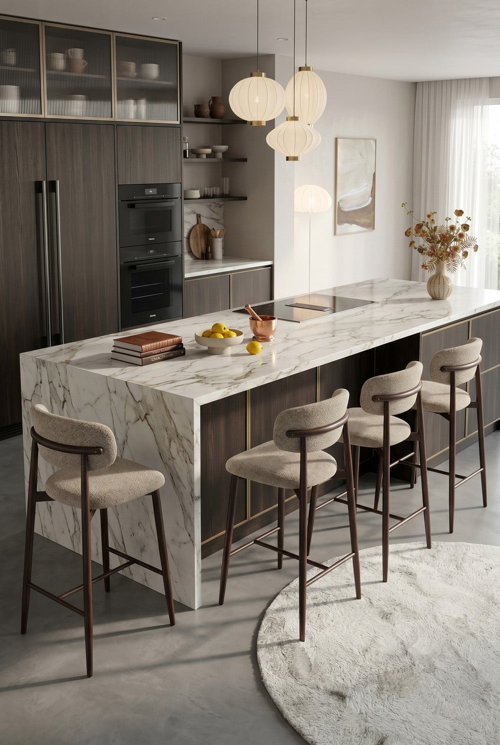 Nordex barkruk - Taupe - Bruine metalen poten