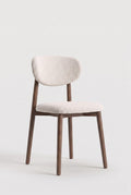 Nordex Eetkamerstoel - Beige - Bruine metalen poten