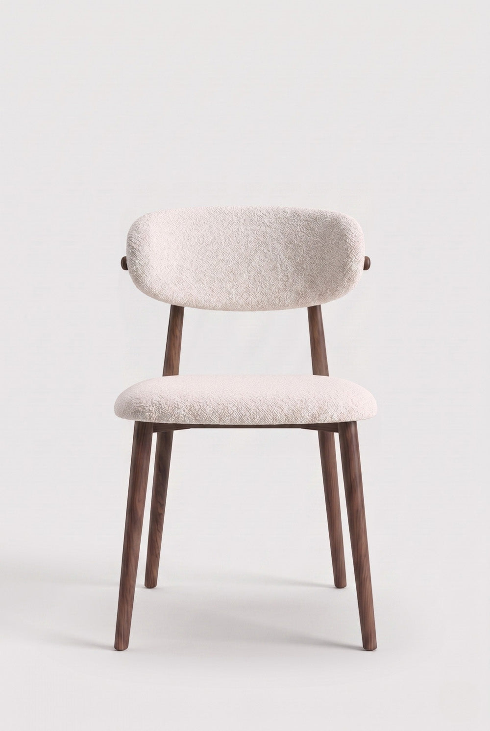 Nordex Eetkamerstoel - Beige - Bruine metalen poten