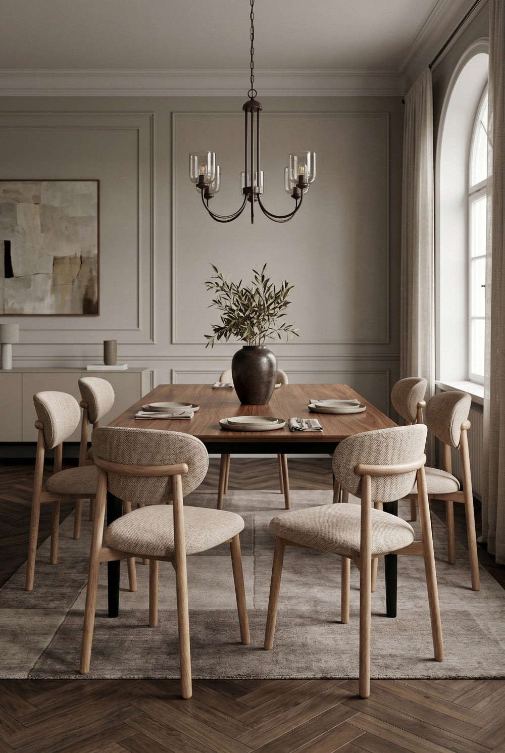 Nordex Eetkamerstoel - Taupe - Beige Metalen Poten