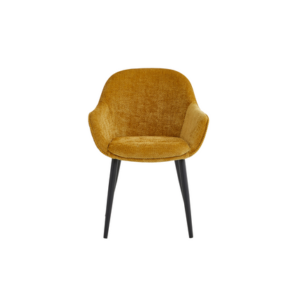 2 Stück Esszimmerstuhl - Metropol - Ochre Gelb - Linen