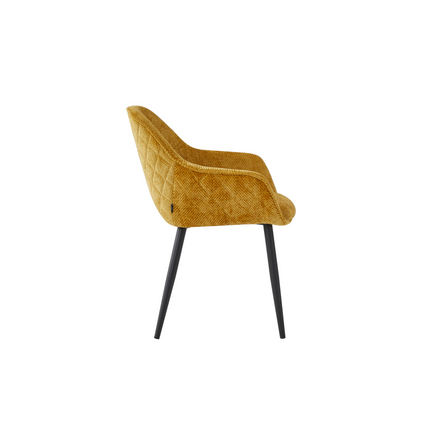 2 Stück Esszimmerstuhl - Metropol - Ochre Gelb - Linen