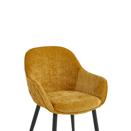 2 Stück Esszimmerstuhl - Metropol - Ochre Gelb - Linen