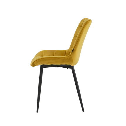 Esszimmerstuhl Quadro - Gold - Samt