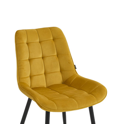 Esszimmerstuhl Quadro - Gold - Samt