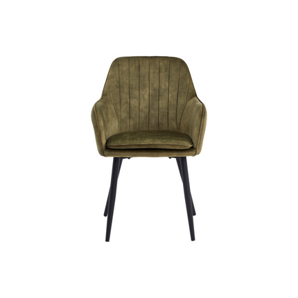 2 Stück Esszimmerstuhl - Lavinia - Olivgrün - Adore Samt