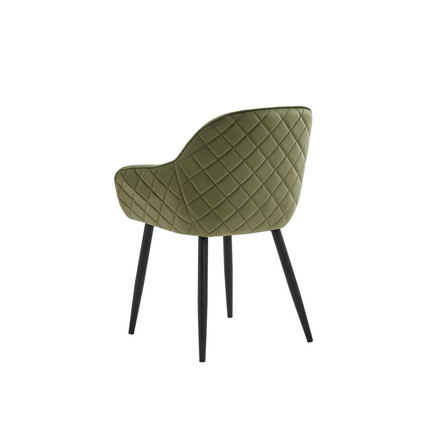 2 Stück Esszimmerstuhl - Metropol - Olivgrün - Samt