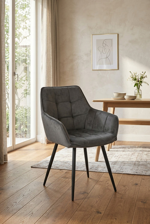 Chaise de salle à manger Orlando - Microfibre anthracite