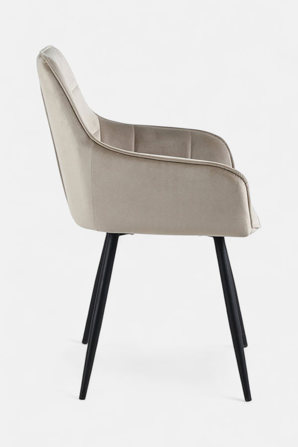Orlando Esszimmerstuhl - Beige Samt