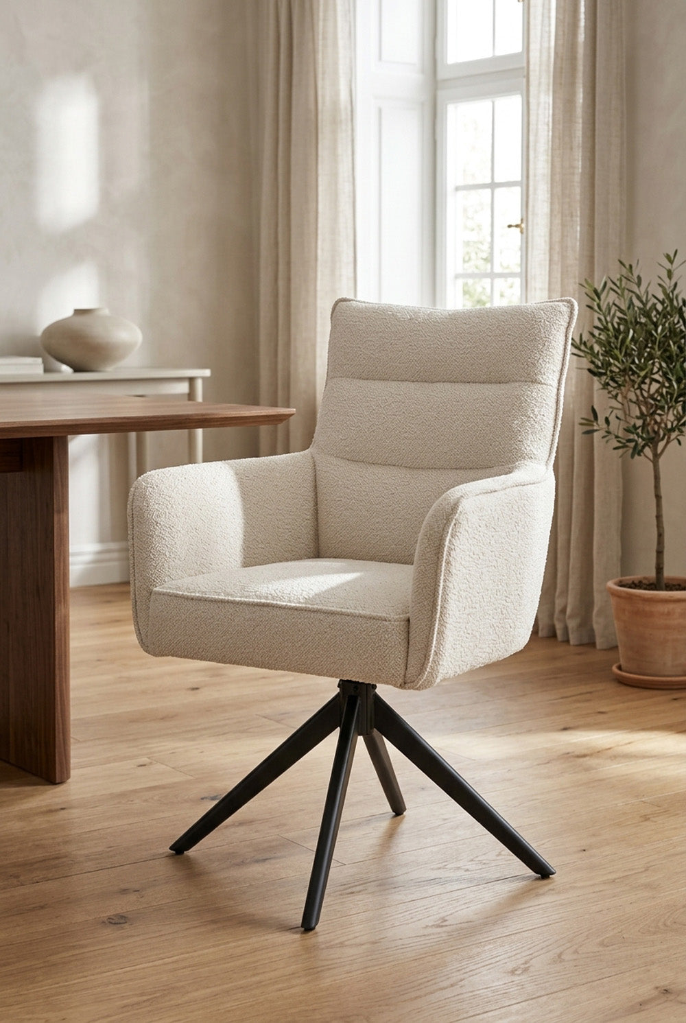 Paul Draaibare Eetkamerstoel - Beige Chenille - 360 Graden