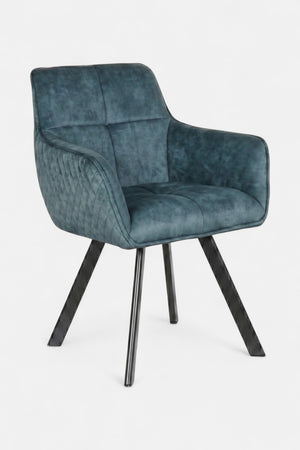 Peter Drehbare Esszimmerstuhl - Aquamarin Samt - 180 Grad