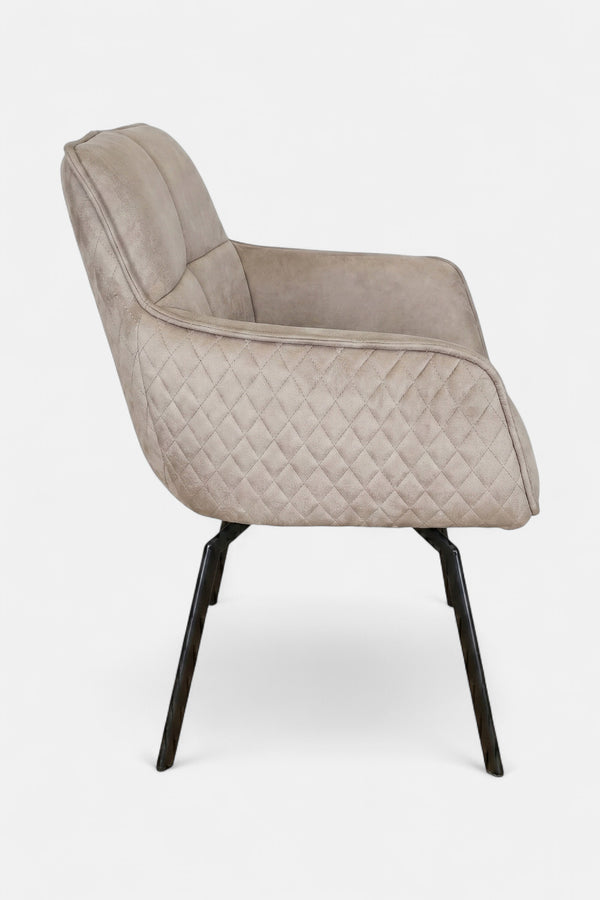 Chaise de salle à manger pivotante Peter - Aspect cuir éléphant - 180 degrés