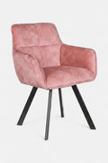 Peter Drehbare Esszimmerstuhl - Rosa Samt - 180 Grad