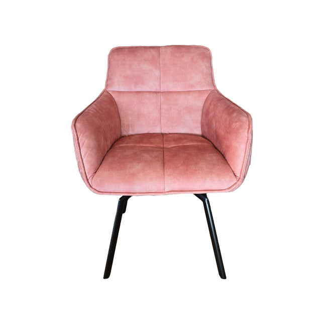 Peter Esszimmerstuhl - Rosa - Samt - 180cm Drehfunktion