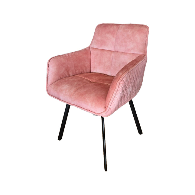 Peter Esszimmerstuhl - Rosa - Samt - 180cm Drehfunktion