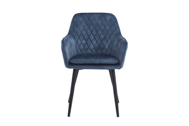 2 Stück Esszimmerstuhl - Laura - Petrol - Samt