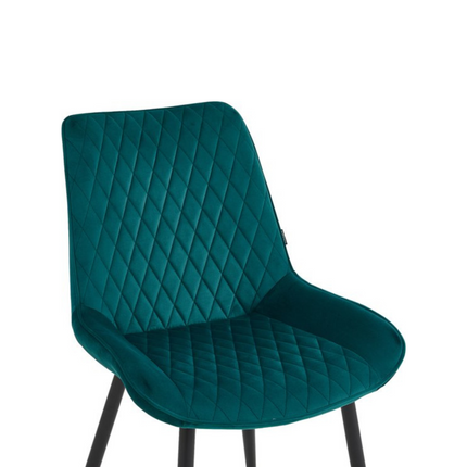 2 Stück Esszimmerstuhl - Adam - Petrol - Samt