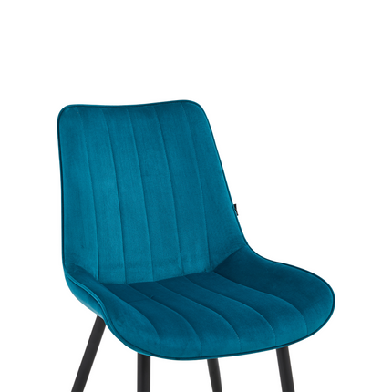 2 Stück Esszimmerstuhl - Verta - Petrol - Samt