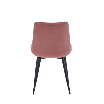 2 Stück Esszimmerstuhl - Verta - Rosa - Samt