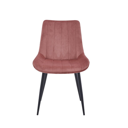 2 Stück Esszimmerstuhl - Verta - Rosa - Samt