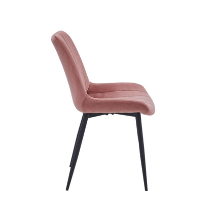 2 Stück Esszimmerstuhl - Verta - Rosa - Samt