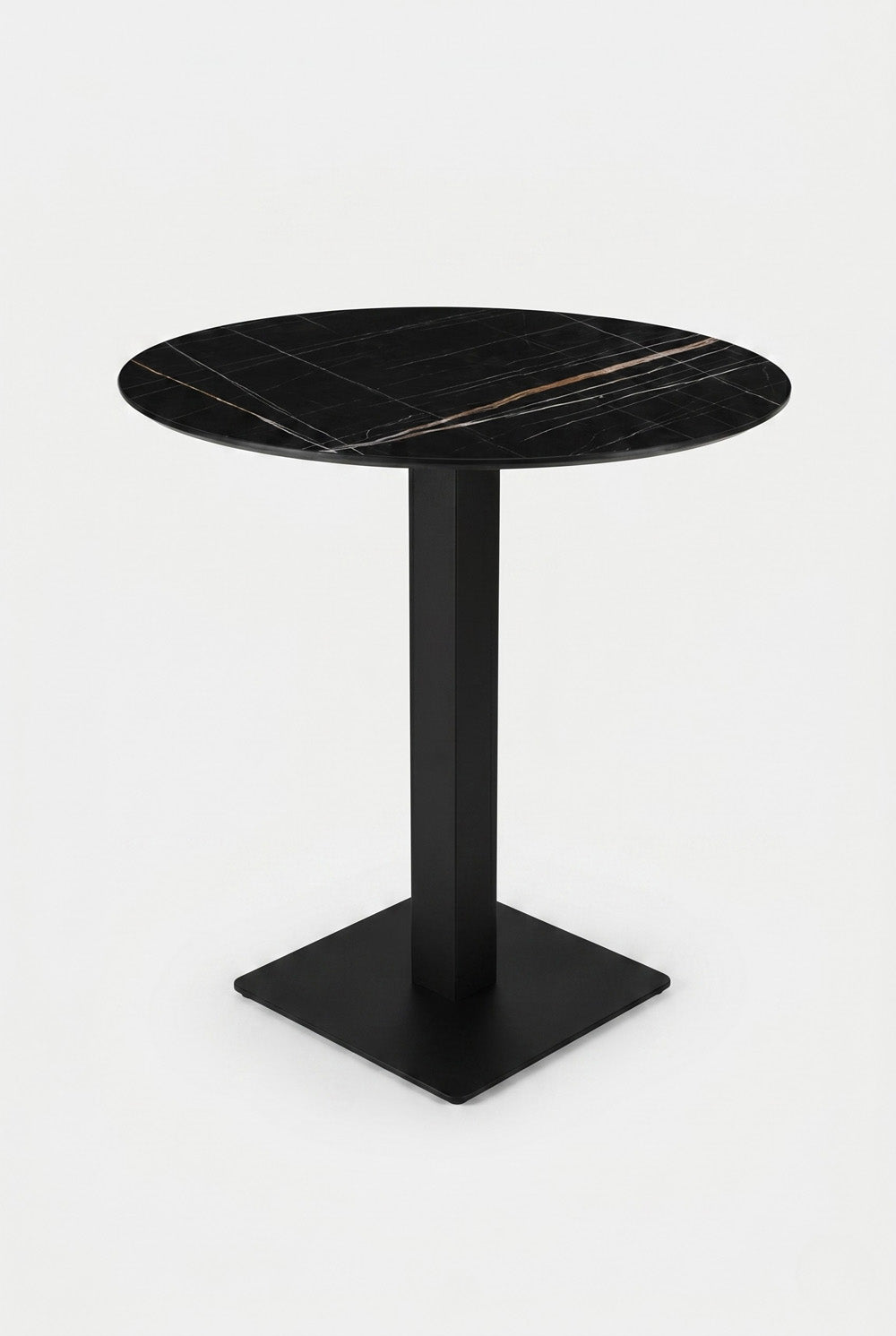 Porto Gastro-Rondetafel - Zwart Marmerlook - Ø 70 cm