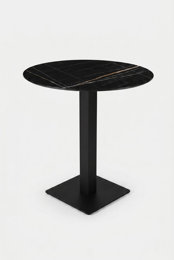 Porto Gastro-Rundtisch - Schwarze Marmoroptik - Ø 70 cm