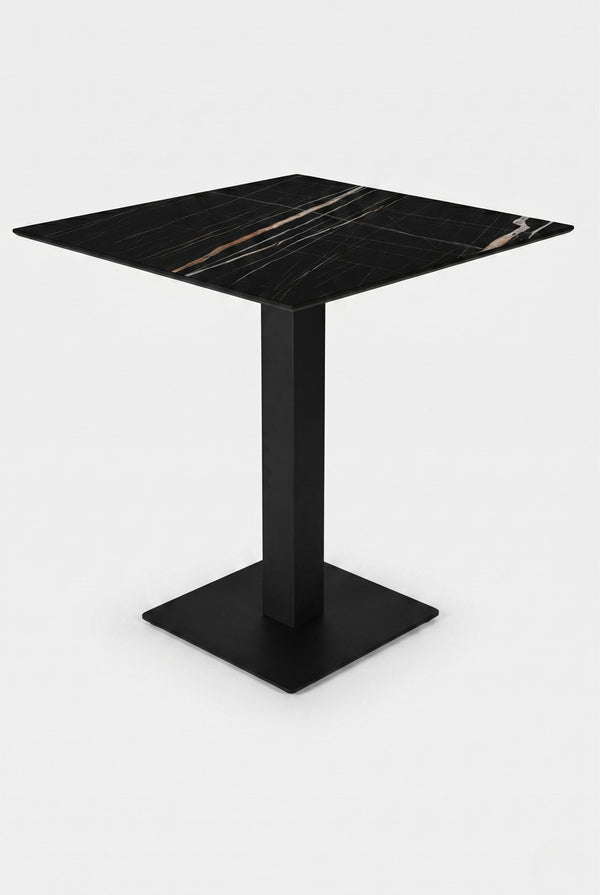 Porto Gastro-Tisch - Schwarze Marmoroptik - 69 x 69 cm