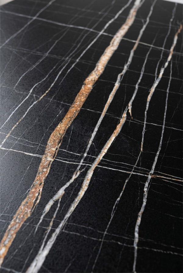 Porto Gastro-Tisch - Schwarze Marmoroptik - 69 x 69 cm