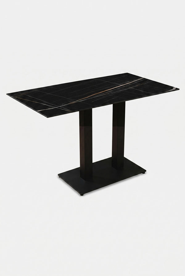 Porto Gastro-Tisch - Schwarze Marmoroptik - 70 x 120 cm