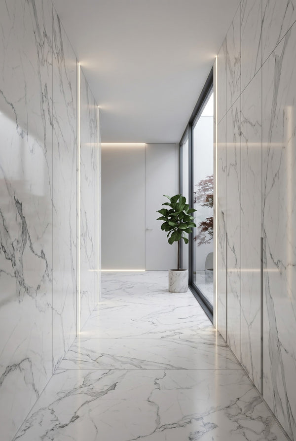 PVC-Wandpaneel - Bianco Carrara - Marmoroptik - 122 x 260 cm