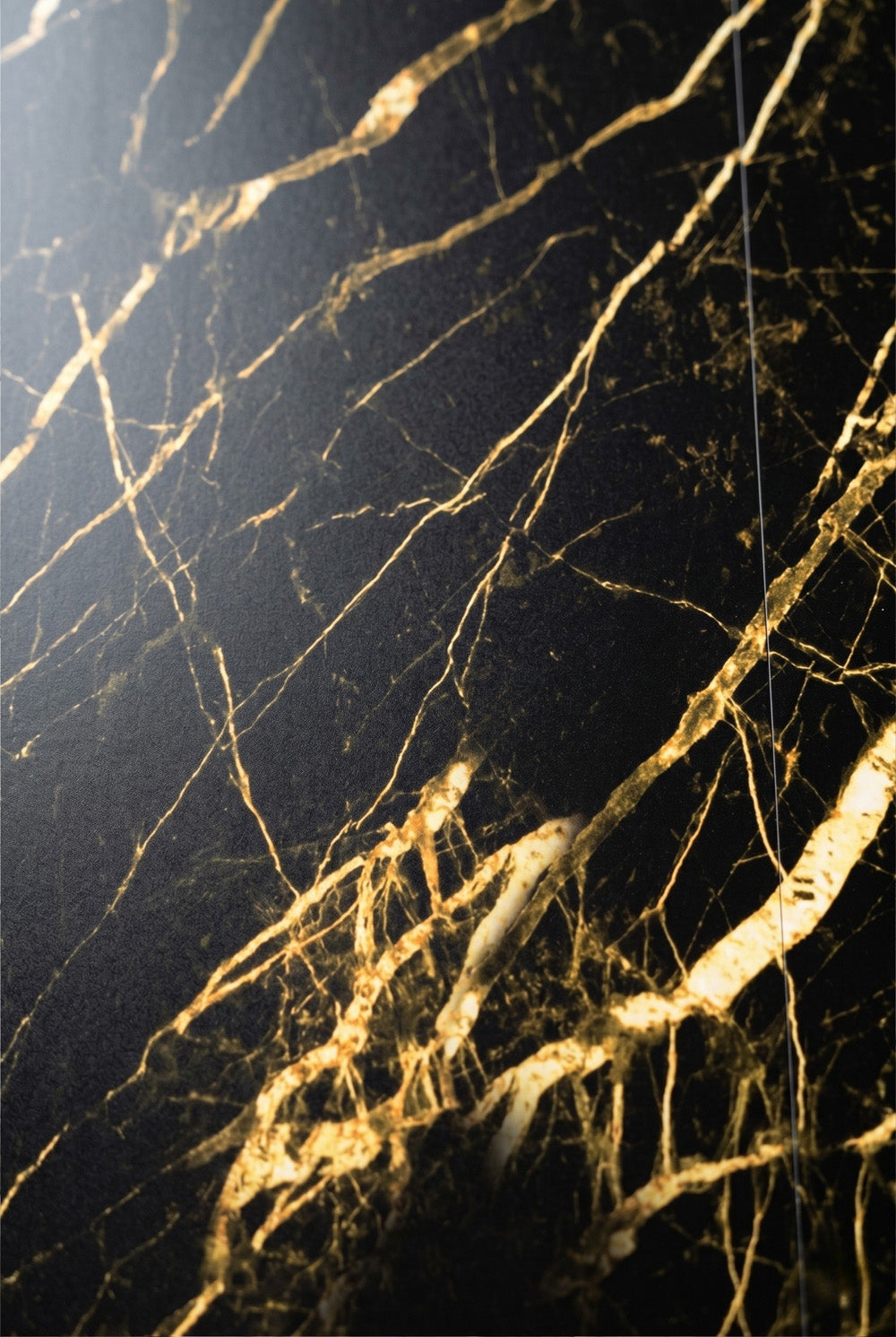 PVC-Wandpaneel - Gold Schwarz - Marmoroptik