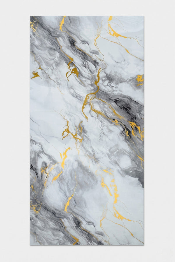 PVC-Wandpaneel - Gold Silber - Marmoroptik - 122 x 260 cm