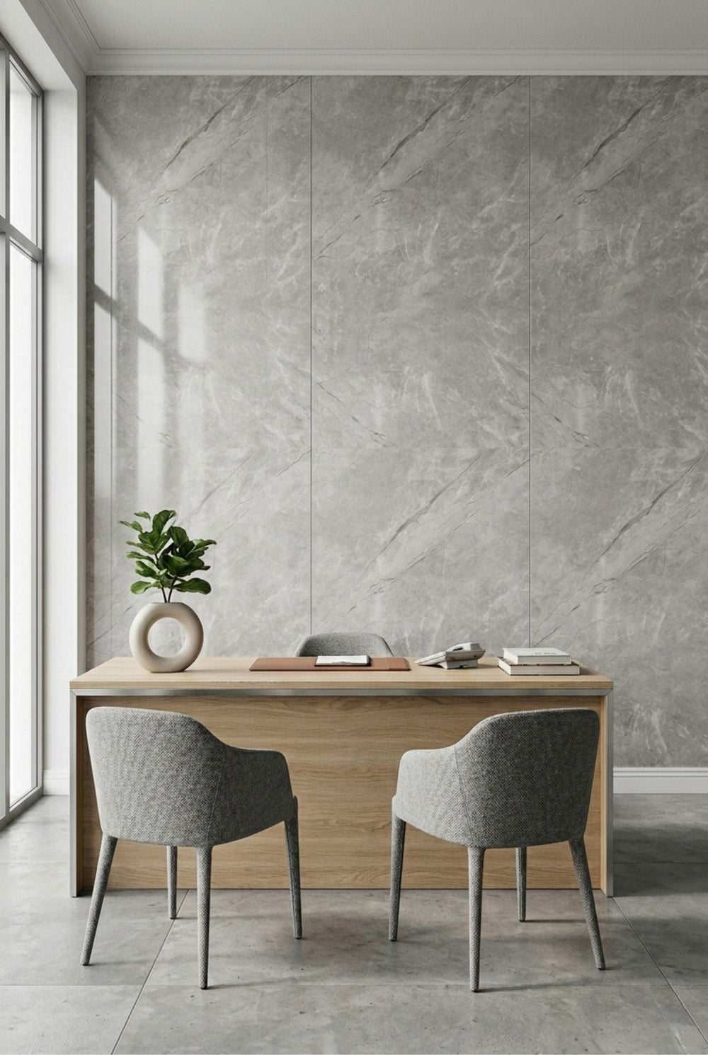 PVC-Wandpaneel - Grau Carrara - Marmoroptik