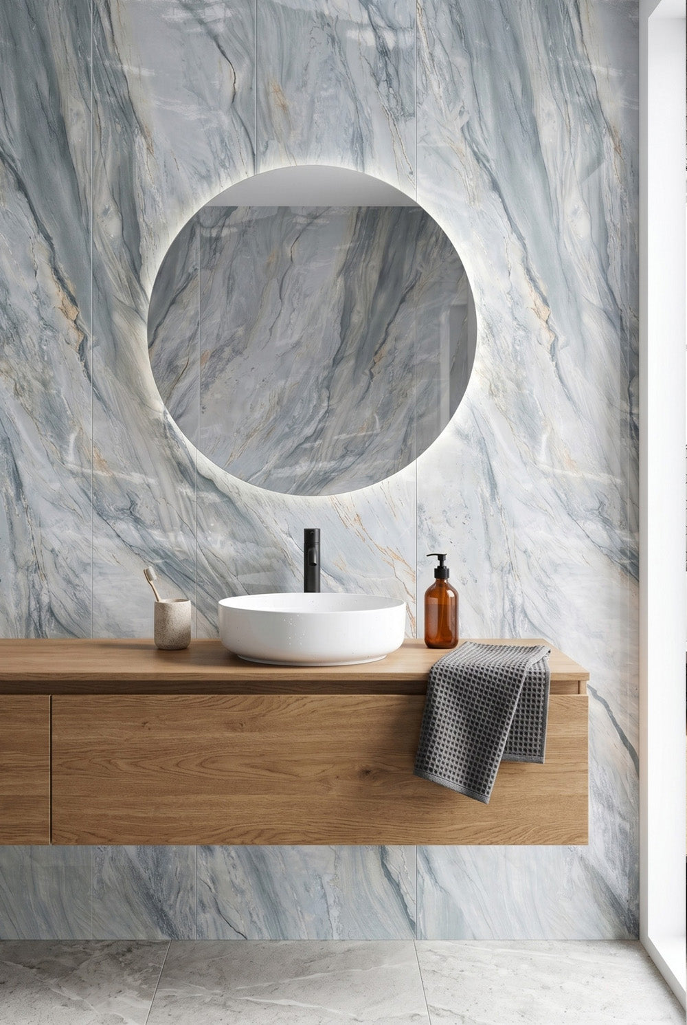PVC-Wandpaneel - Ocean Grey - Marmoroptik