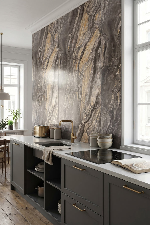 PVC-Wandpaneel - Onyx - Marmoroptik - 122 x 260 cm