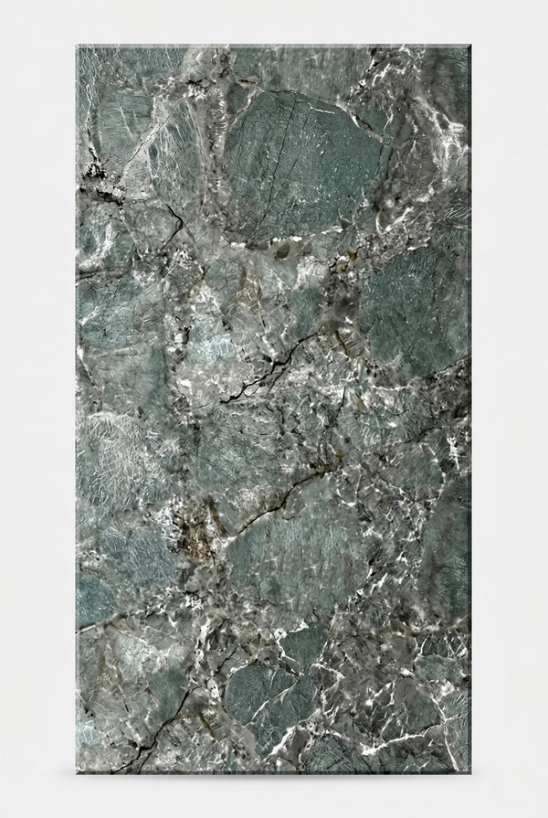 PVC-Wandpaneel - Smaragdgrün - Marmoroptik - 122 x 260 cm