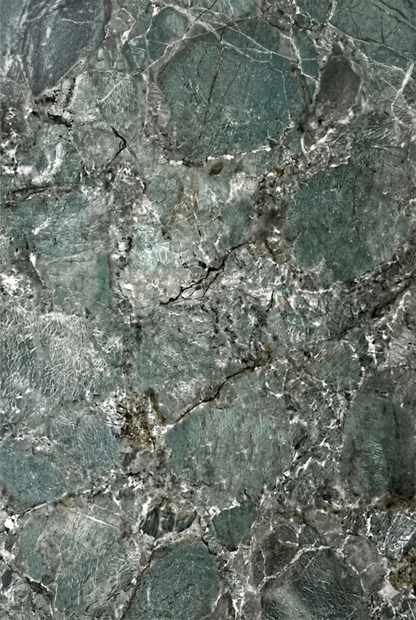 PVC-Wandpaneel - Smaragdgrün - Marmoroptik - 122 x 260 cm