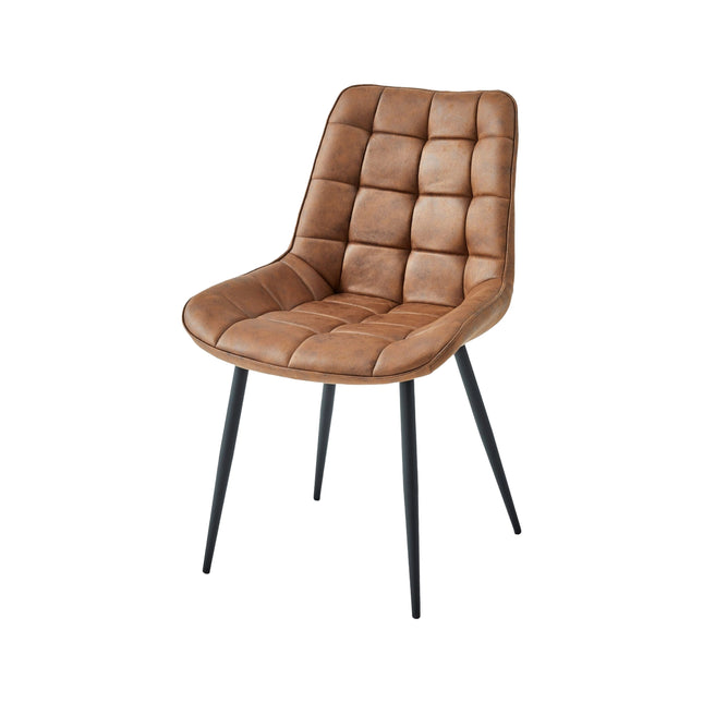 Esszimmerstuhl -Quadro - Cognac -Mikrofaser