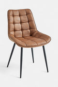 Eetkamerstoel Quadro - Cognac Microvezel