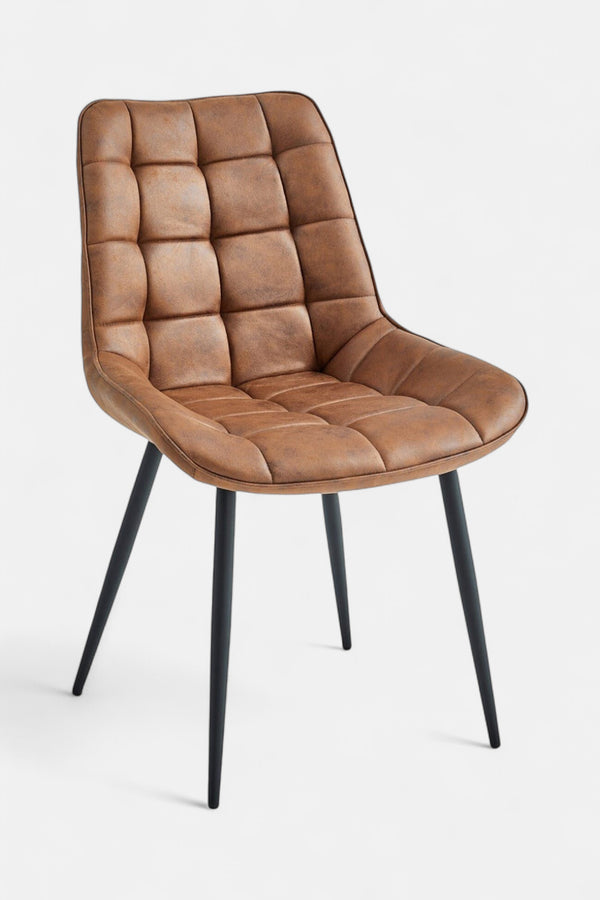 Chaise de salle à manger Quadro - microfibre cognac