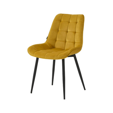 Esszimmerstuhl Quadro - Gold - Samt