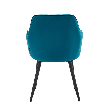 2 Stück Esszimmerstuhl - Laura - Petrol - Samt