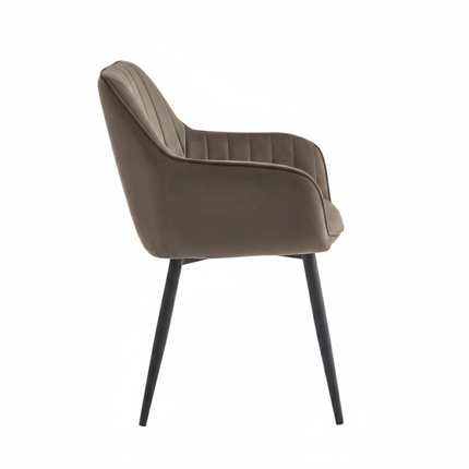 2 Stück Luna Esszimmerstuhl - Brauner Samt