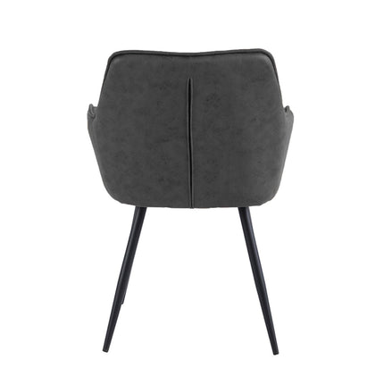 2 Stück Orlando Esszimmerstuhl Anthrazit– Moderner Polsterstuhl aus Mikrofaser - Metallbeinen- Elegant