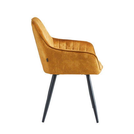 2 Stück Ozzy Esszimmerstuhl – Honigfarbener Adore Samt