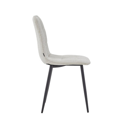 2 Esszimmerstuhl - Ela - Beige - Leinen