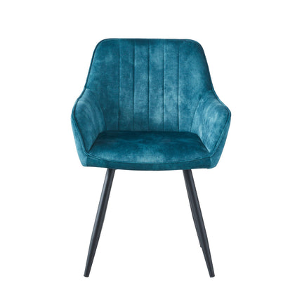 2 Stück Ozzy Esszimmerstuhl – Petrol Adore Samt