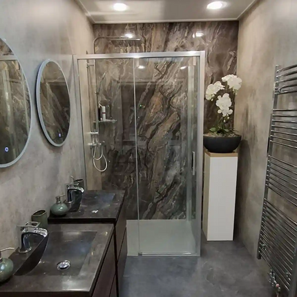 SPC Wandplatte in Marmoroptik Beton Beige 120x60cm